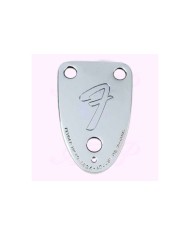 Plaque Manche Fender 3 vis pour Stratocaster et Telecaster 70s F-Logo Chrome Neck Plate 005-4525-049