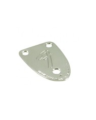 Fender 3-Loch-Halsplatte für Stratocaster und Telecaster 70s F-Logo Chrom Neck Plate 005-4525-049