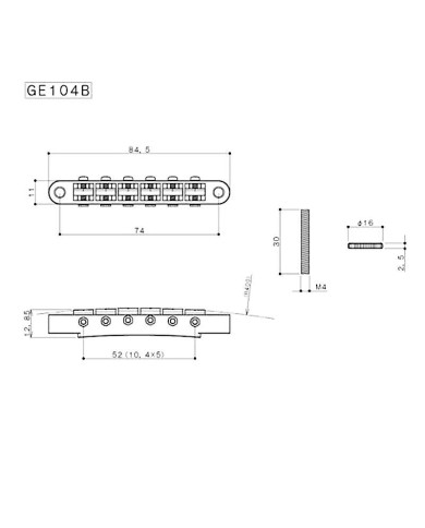 Gotoh Relic GE101 Stoptail-Saitenhalter + GE104B Tune-o-matic Bridge, Nickel Aged