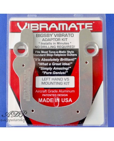 Vibramate V5 Linkshänder-Adapter zur Montage eines Bigsby B5 ohne Bohren anstelle eines Stoptails