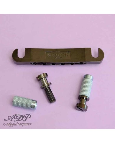 Gotoh GE101Z Saitenhalter im Gibson StopTail Stil, LS, SG, ES, metrisch, Zamak, schwarzes Chrom