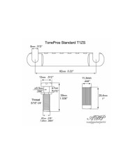 TonePros T1ZS-B Stop Tailpiece Lockable style Gibson Stoptail US 5/16"–24 Thread Black