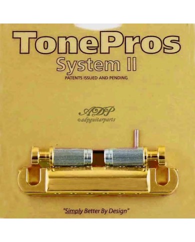TonePros T1ZS-G Verriegelbarer Gibson StopTail-Saitenhalter, US-Gewinde 5/16"–24, Gold