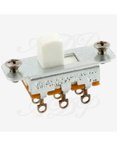 Ein-Aus-Ein-Schalter Switchcraft 11A1255X für Fender JazzMaster Jaguar, weißer Knopf