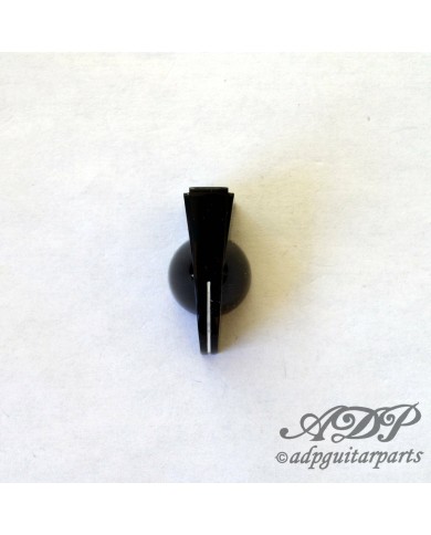 1 schwarzer Chicken-Head-Kunststoffknopf für 6-mm-Potentiometer, 18 Riffelungen