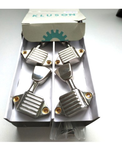 Kluson Waffleback Mechaniken 3+3 Nickel 18:1 Metal Keystone Flügel