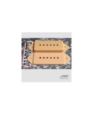 2 Cream Dog Ear P90 Staggered Pickup Covers