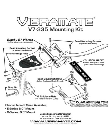 Vibramate V7-335 Serie E 8" 20cm Bigsby B7 Montage ohne Bohren
