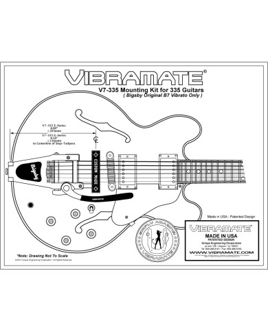 Vibramate V7 G Series 8.5" Alu-Adapter für Bigsby B7-Montage