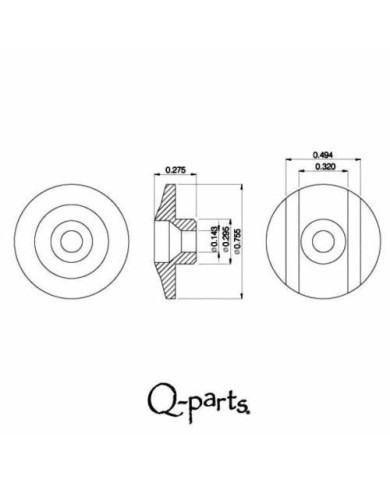 Saitenführung Aged Nickel Q-Parts für Bass, 19 x 3,5 mm