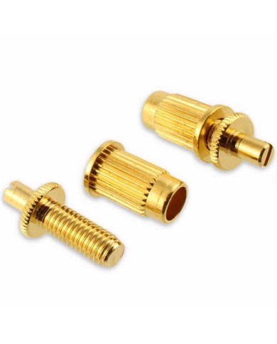 Halterung für Tune-O-Matic-Stege, metrische Hardware, Stegbolzeneinsatz 6,5 mm, Gold