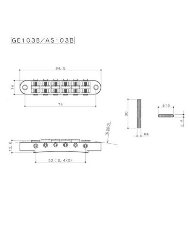 Gotoh Nickel GE103B Tune-O-Matic Steg