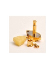 6 Kluson Waffleback Mechaniken 3+3 Vintage Gold 18:1 mit Keystone Pearl Flügeln