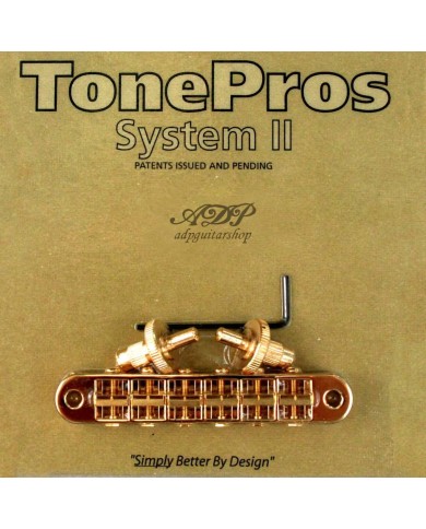 TonePros T3BP-G Standard Tune-O-Matic Steg, kleine Bolzen, gekerbte Saitenreiter