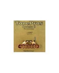 TonePros T3BP-G Standard Tune-O-Matic Steg, kleine Bolzen, gekerbte Saitenreiter