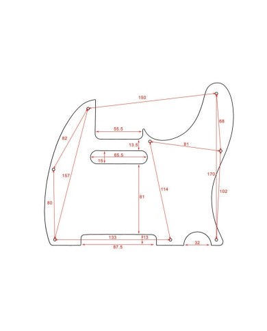 Pickguard ALLPARTS Telecaster Weiß 3-lagig, 8 Löcher