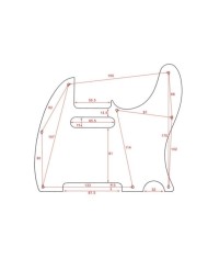 Pickguard ALLPARTS Telecaster Blanc 3ply 8 trous