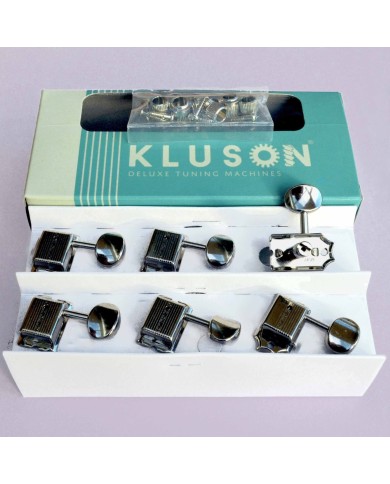 6 Vintage Kluson Mechaniken, Nickel, Single Line, 1:15