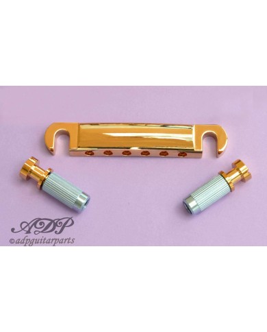 Gotoh GE101Z Saitenhalter im Gibson StopTail Stil, metrisch, Zamak, Gold