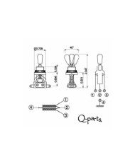 Relic Nickel aged 3-Way Pickup Toggle Switch