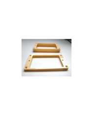 2 cremefarbene flache Humbucker-Tonabnehmerrahmen zur Deckenmontage, 8 Schrauben