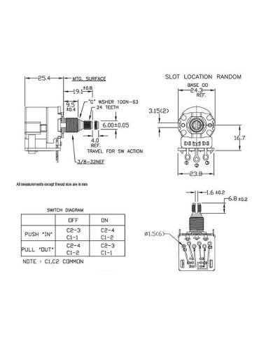CTS 500K Audio Push-Pull-Potentiometer EP5586