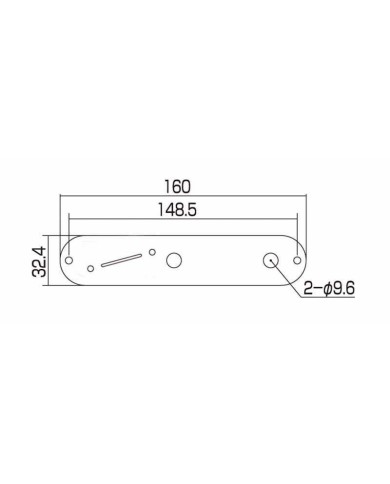 Telecaster-Kontrollplatte mit angewinkeltem Schalter, Chrom, 9,5mm, 3/8"