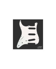 Pickguard SSS Stratocaster Gaucher Blanc 3 ply 11H .090" (2,286mm)