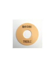 Cremefarbene Platte im Gibson Rhythm/Treble-Stil, goldene Beschriftung