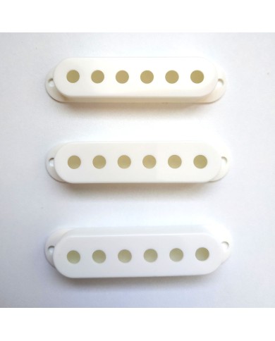 3 weiße Pickup-Abdeckungen für Stratocaster, 52,5 mm