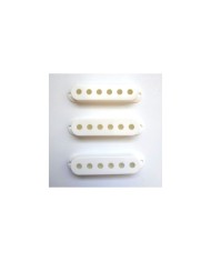 Set of 3 White Single Coil Pickup Cover Stratocaster style 52,5 mm