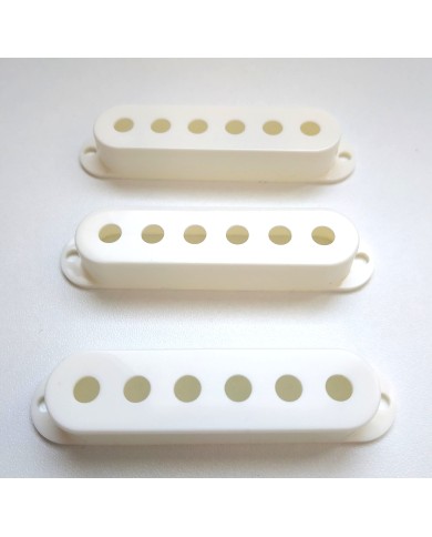 3 weiße Pickup-Abdeckungen für Stratocaster, 52,5 mm