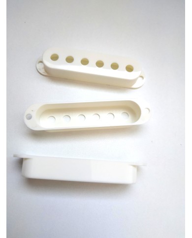 3 weiße Pickup-Abdeckungen für Stratocaster, 52,5 mm