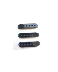 3 Black Single Coil Pickup Cover Stratocaster style 52,5 mm