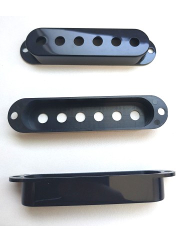 3 schwarze Pickup-Kappen für Stratocaster, 52,5 mm