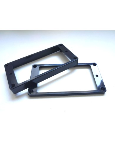 2 flache schwarze Humbucker-Rahmen, Table Plate, 2x Pickups Mounting Ring, MR-1B