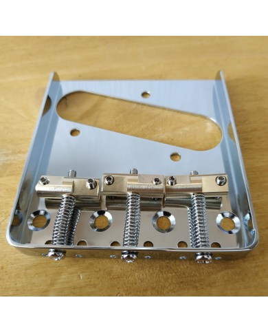 Telecaster-Steg verchromt, 3 Messingreiter, 10.8mm