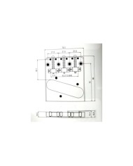 Telecaster-Bridge chrom 3 Messingreiter 10.8mm
