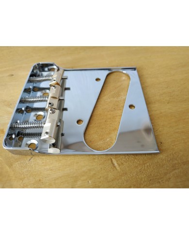 Telecaster-Bridge chrom 3 Messingreiter 10.8mm