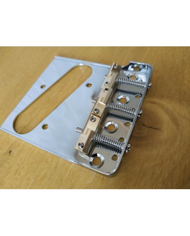 Telecaster-Bridge chrom 3 Messingreiter 10.8mm