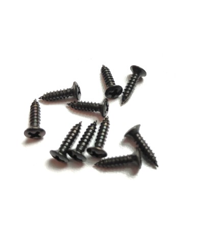 12 schwarze Schrauben im Fender-Format 3 x 12mm für Pickguard und Hardware