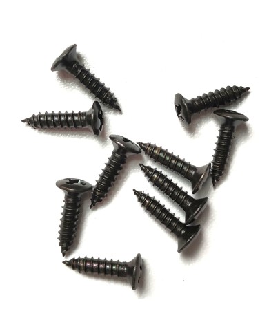 12 schwarze Schrauben im Fender-Format 3 x 12mm für Pickguard und Hardware