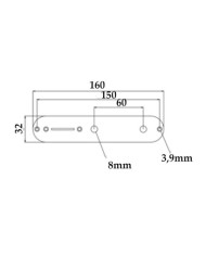 Telecaster chrome Control Plate 8mm + screws