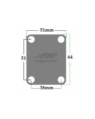 Plaque Fixation Manche Neck Plate + 4 vis Noir