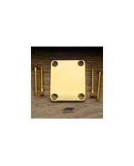 Plaque Fixation Manche Neck Plate + 4 vis Gold tele strat