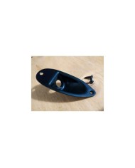 Schwarze Klinkenbuchsenplatte für Stratocaster + 2 Schrauben