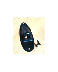 Schwarze Klinkenbuchsenplatte für Stratocaster + 2 Schrauben