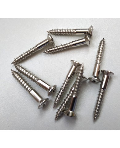 10 Schrauben, verchromt, 3,5 x 25mm, für Telecaster-Saitenhalter oder Fender-Gurtpin-Stil