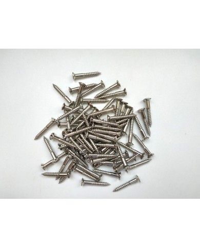 50 VERCHROMTE Schrauben 3,5 x 25mm für Telecaster-Saitenhalter oder Fender-Gurtpin-Stil