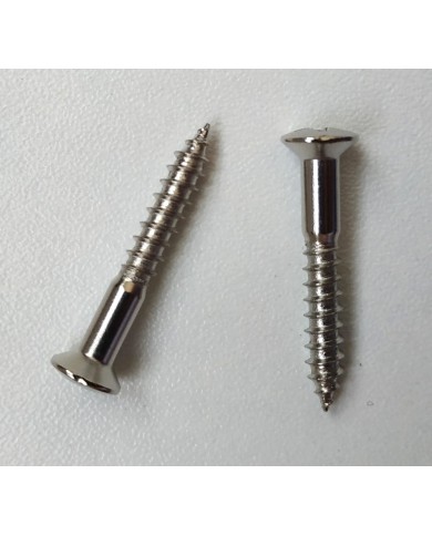 2 VERCHROMTE Schrauben 3,5 x 25mm für Telecaster-Saitenhalter oder Fender-Style Gurtpin